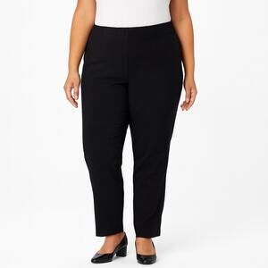 Isaac Mizrahi Live! Women's Black Pull-On Stretch Pants –Size 32W, Comfort Waist